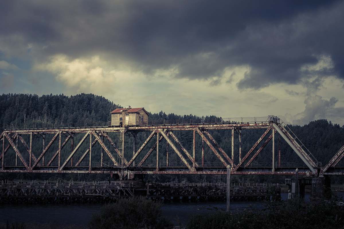 bridge gray house on white metal beige during daytime heceta beach